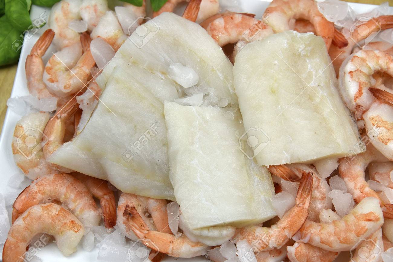 ジャンボ海老真アラスカ タラ魚 の写真素材 画像素材 Image