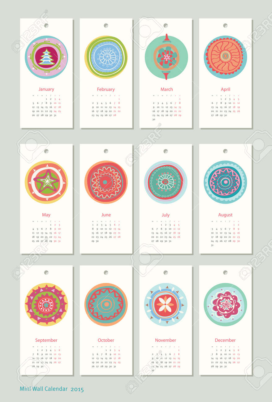 mini cute calendar 2015 seasons royalty free cliparts vectors and mini calendar 2015
