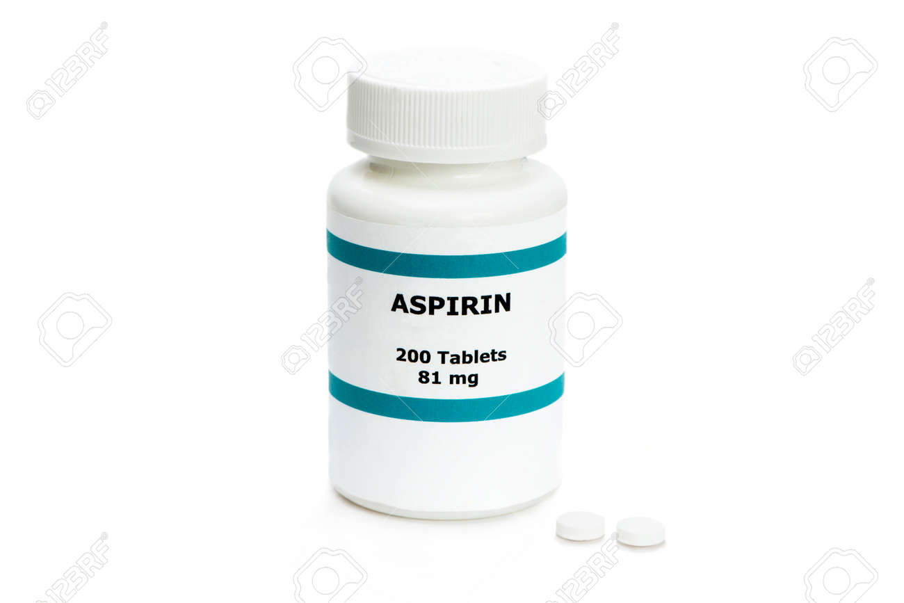 Aspirin bottle with two pills on white. Label is fictitious, and any resemblance to any actual product is purely coincidental. - 39373909 Aspirin bottle with two pills on white. Label is fictitious, and any resemblance to any actual product is purely coincidental. - 39373909