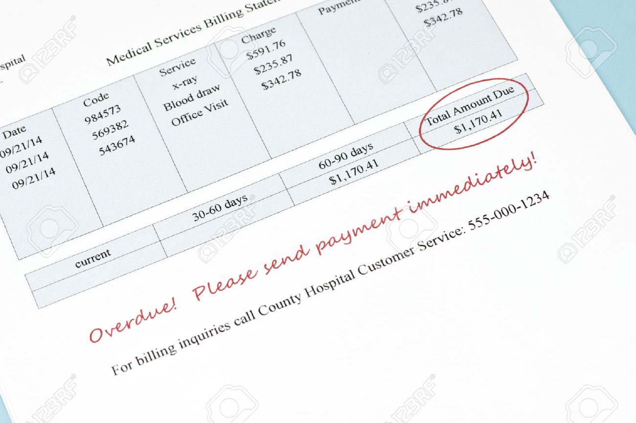 Retard Facture D Hopital Document Et Les Informations Qu Il Contient Est Fictive Banque D Images Et Photos Libres De Droits Image 42067498