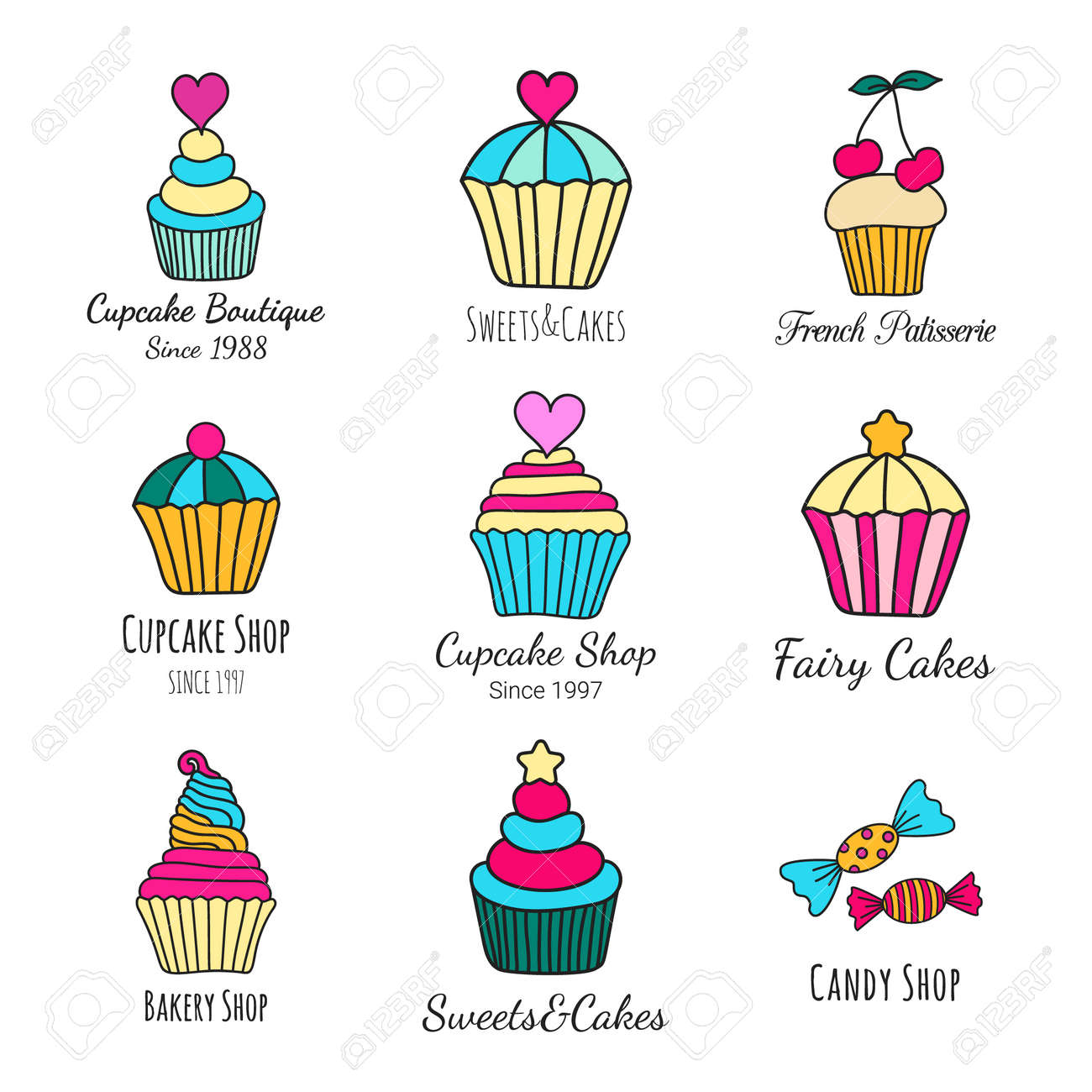candy and cupcake logo