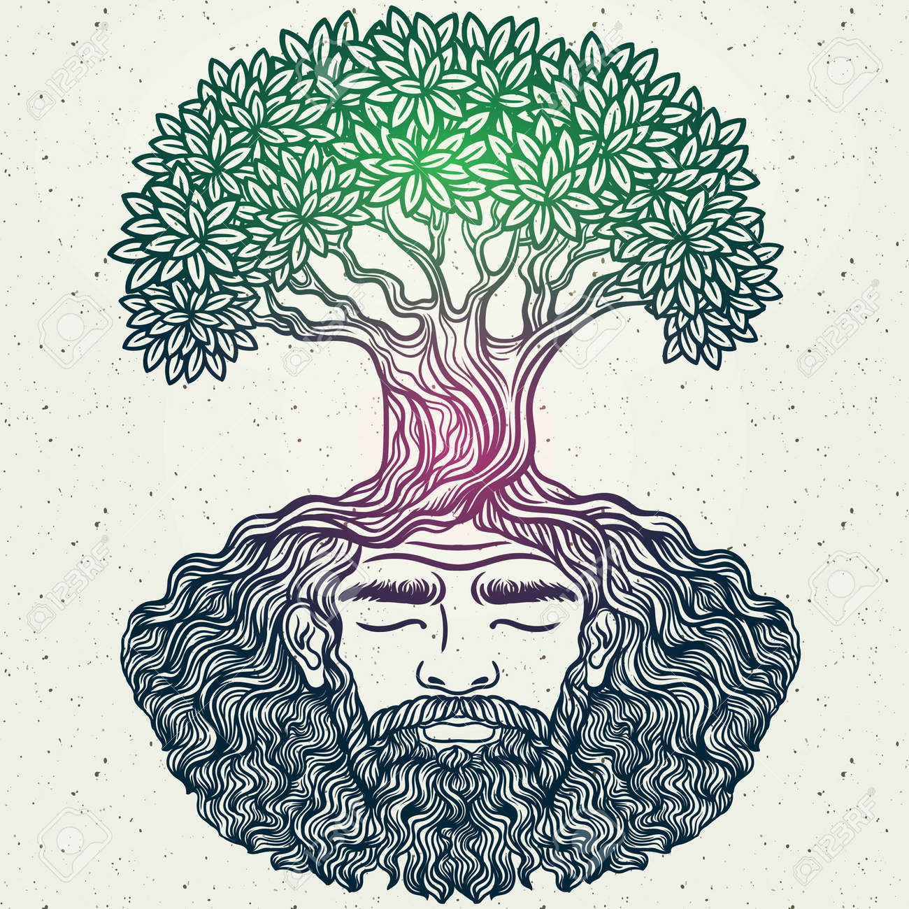 Bearded man. Allegorical tree spirit.Beard of the roots.For hipster tattoo, coloring for adults,eco design,t-shirt print, protect the environment. Pattern, zentangle,line art. Magic, Boho chik, hippie - 58752759 Bearded man. Allegorical tree spirit.Beard of the roots.For hipster tattoo, coloring for adults,eco design,t-shirt print, protect the environment. Pattern, zentangle,line art. Magic, Boho chik, hippie - 58752759