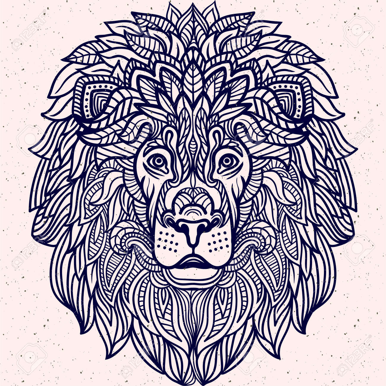 Detaillierte Lion In Aztekischer Filigrane Linie Art Stil Tattoo Detaillierte Lion In Aztekischer Filigrane Linie Art Stil Tattoo