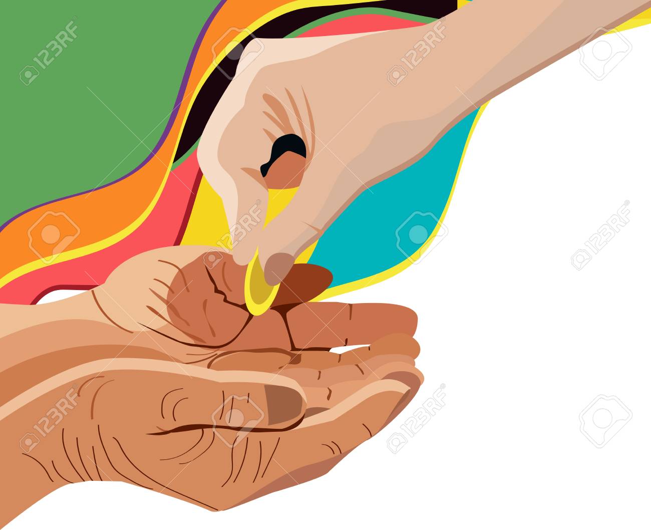 Hand Giving Alms, Corner Design Element Royalty Free SVG, Cliparts,  Vectors, and Stock Illustration. Image 97919068., image size:1300x1058