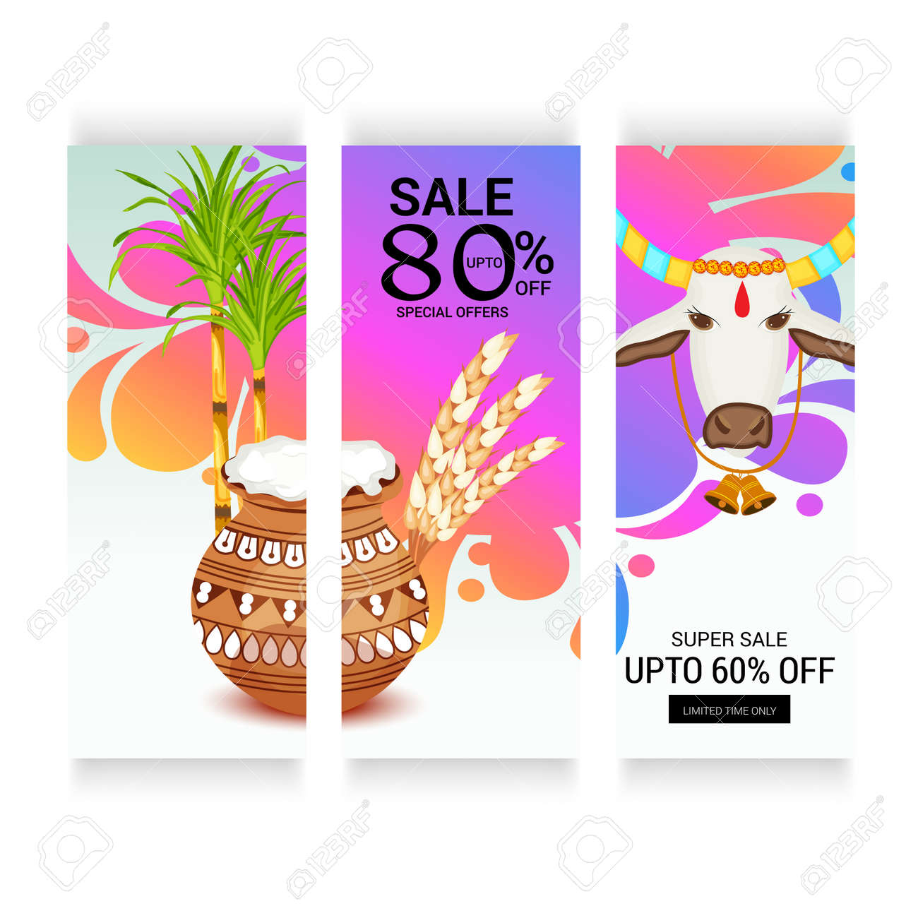 pongal festival flyers vector illustration royalty free cliparts pongal special flyers