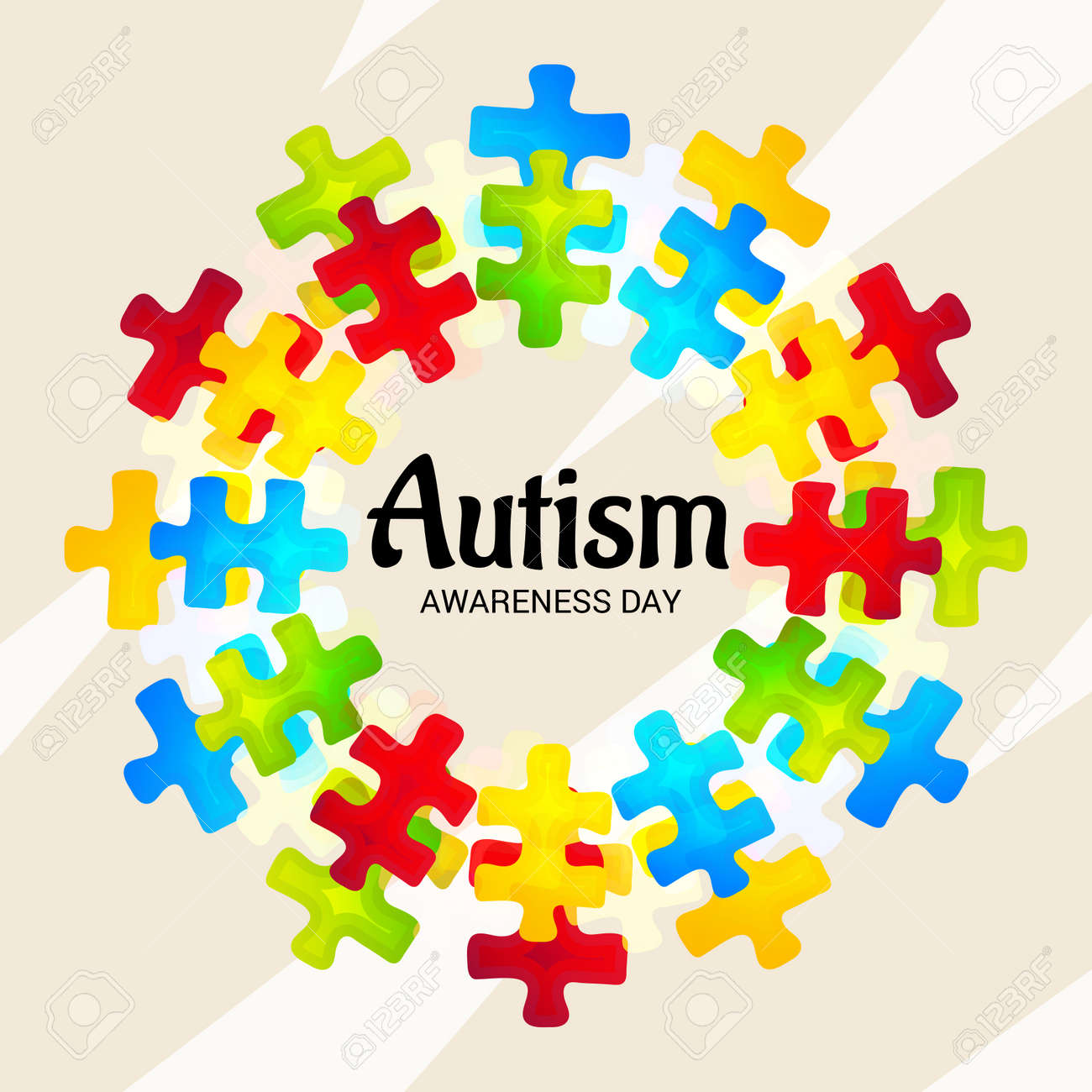 world autism awareness day with colorful designs banner royalty
