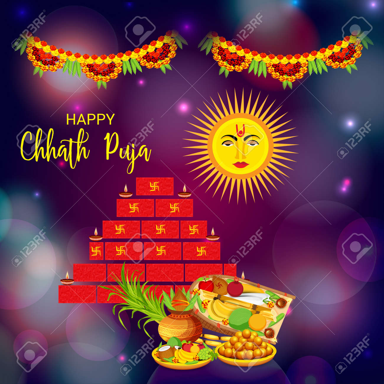 vector illustration of happy chhath puja holiday background for royalty free cliparts vectors and stock illustration image 111164213 vector illustration of happy chhath puja holiday background for