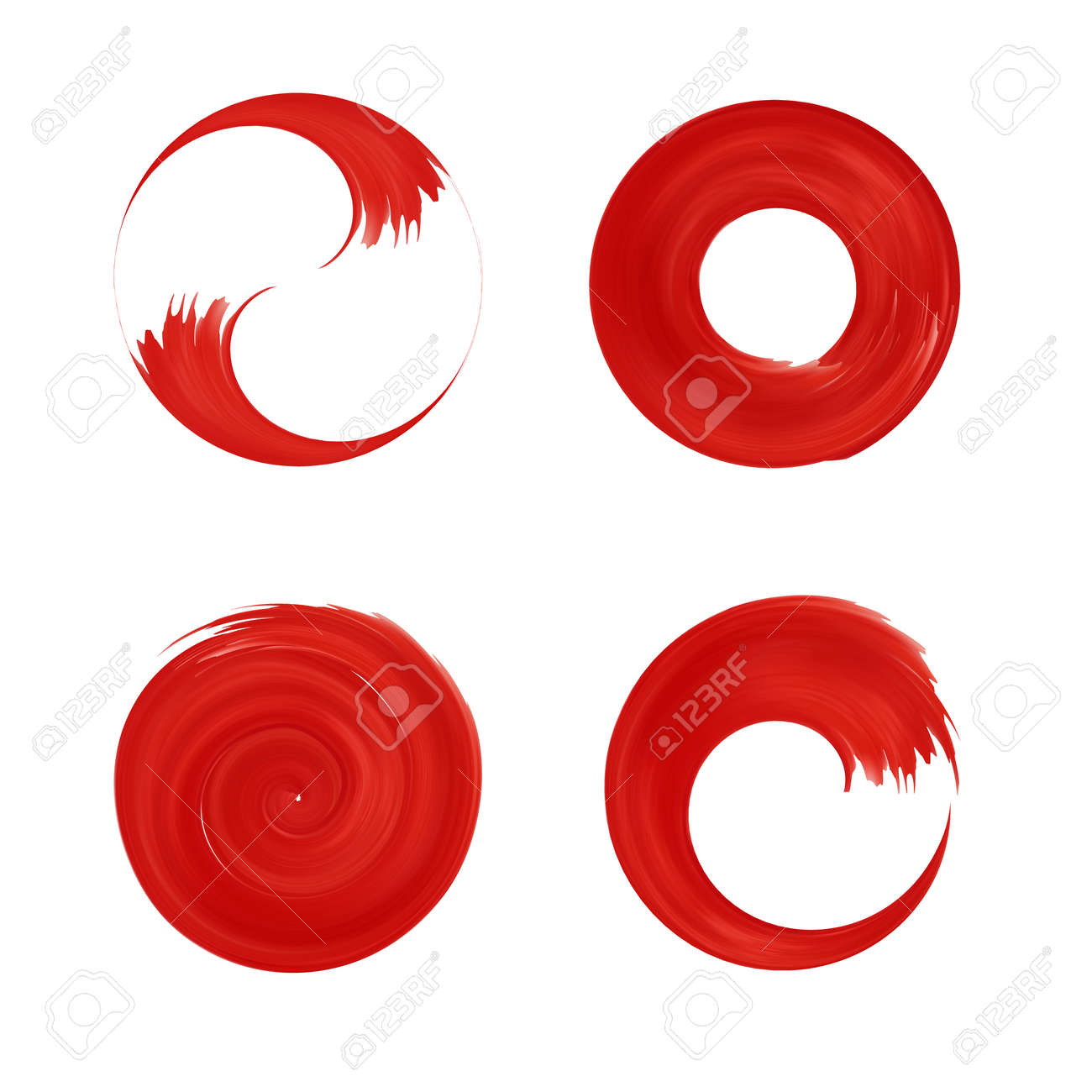 Set of red round element for design. Japan red circle. Logo templates. Brush stroke swirls . - 50930939 Set of red round element for design. Japan red circle. Logo templates. Brush stroke swirls . - 50930939