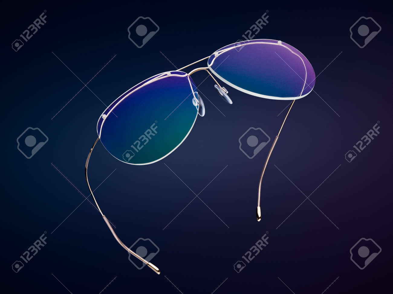 rimless aviator spectacles