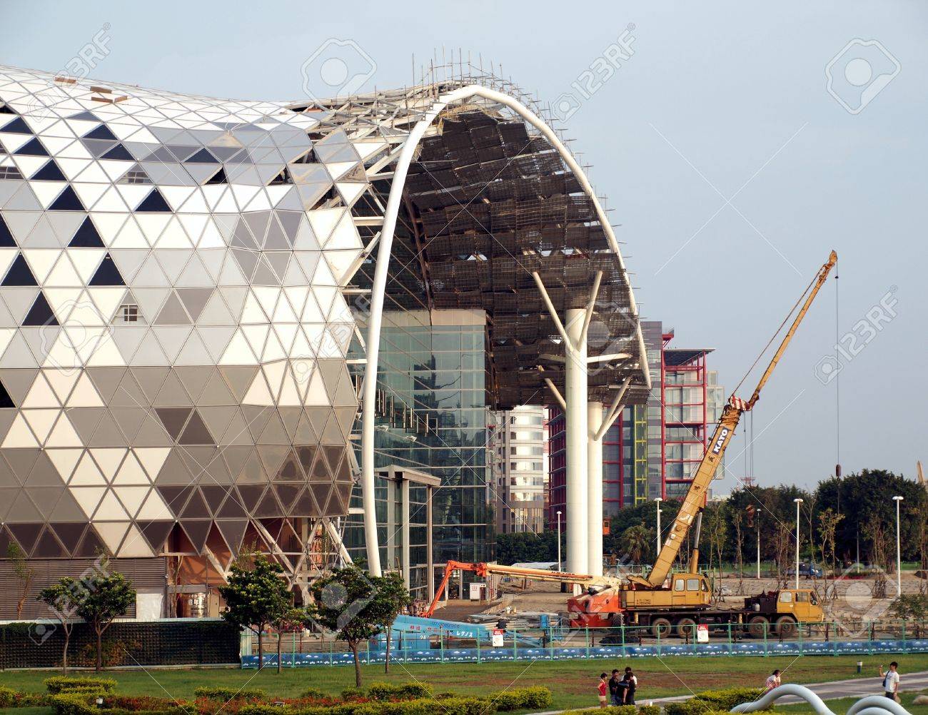 Kaohsiung Taiwan June 30 Construction Continues On The New Kaohsiung Exhibition And Convention Center Scheduled To Open In Early 2014 On June 30 2013 In Kaohsiung Stock Photo Picture And Royalty Free Image Image 20658721