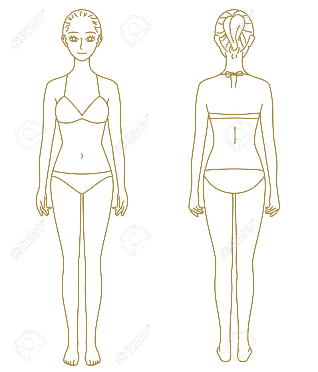 女性の体 モデルのイラスト素材 ベクタ Image