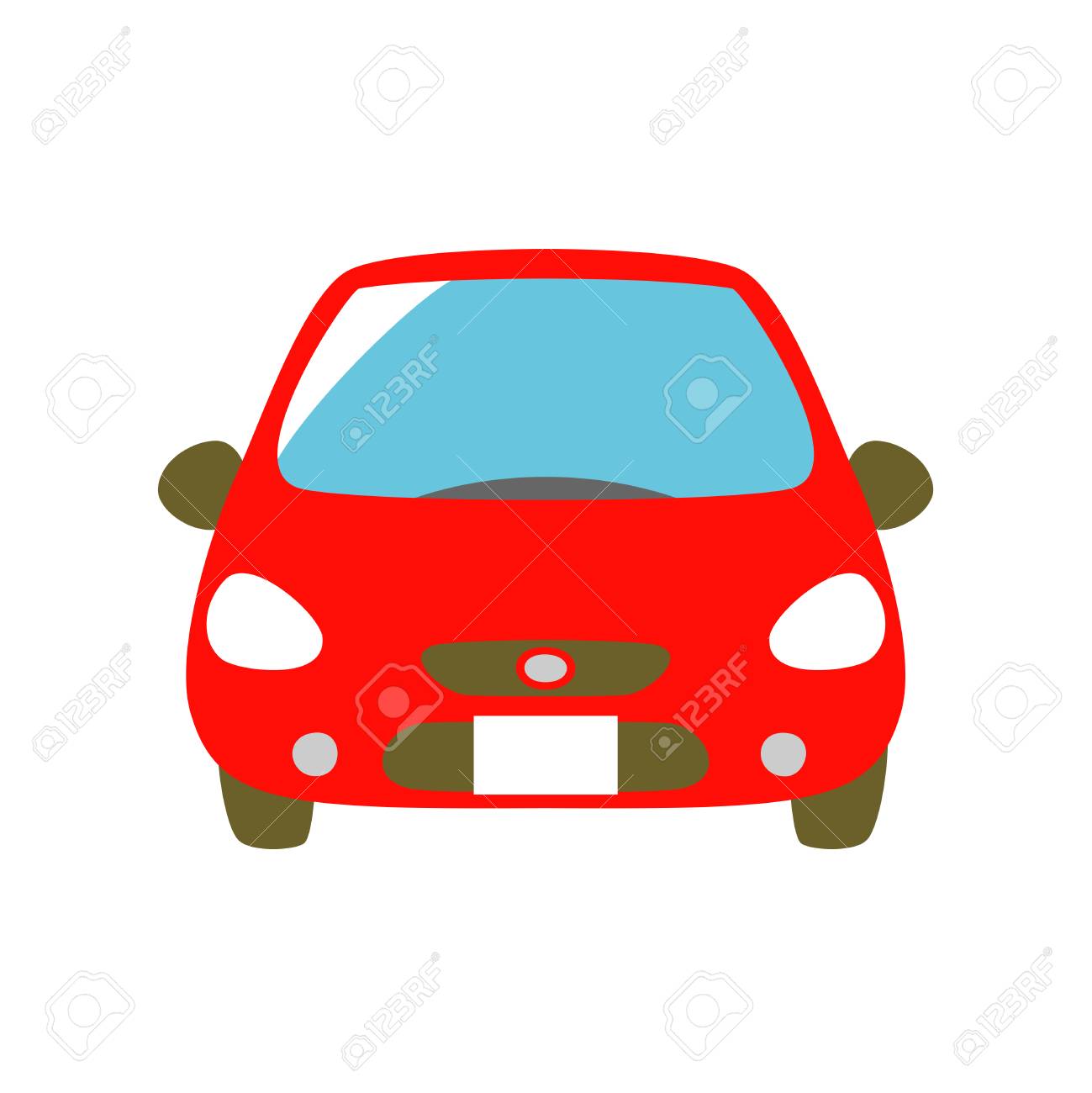 赤い車 正面図 の写真素材 画像素材 Image