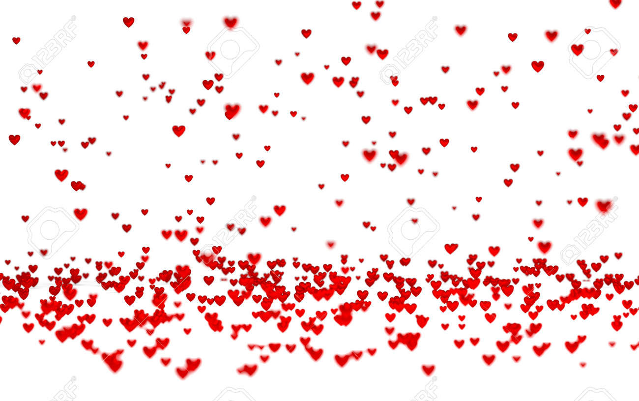 Viele Kleine Herzen Mit Einem Defocus Effekt Mit Einem Weissen Hintergrund Lizenzfreie Fotos Bilder Und Stock Fotografie Image