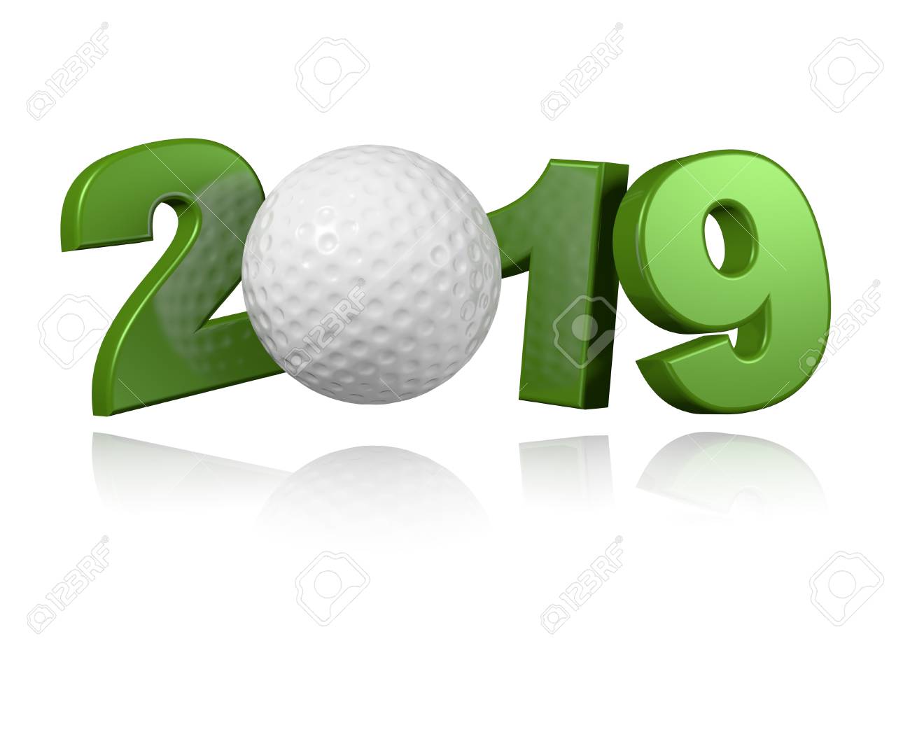 Golf ball 2019 Design with a White Background - 102796149 Golf ball 2019 Design with a White Background - 102796149