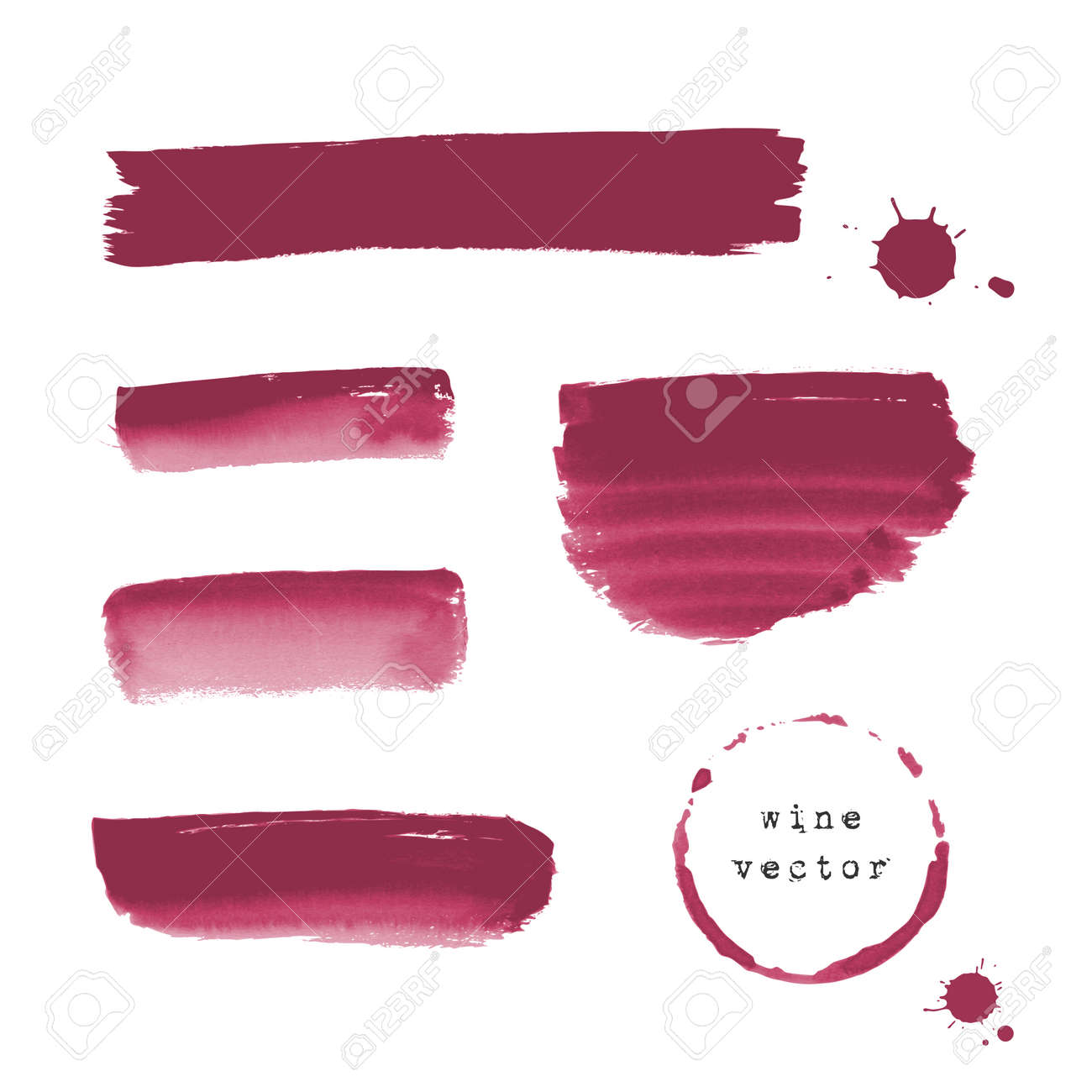 ワインのバナーや白い背景のしみのコレクションのイラスト素材 ベクタ Image 4046