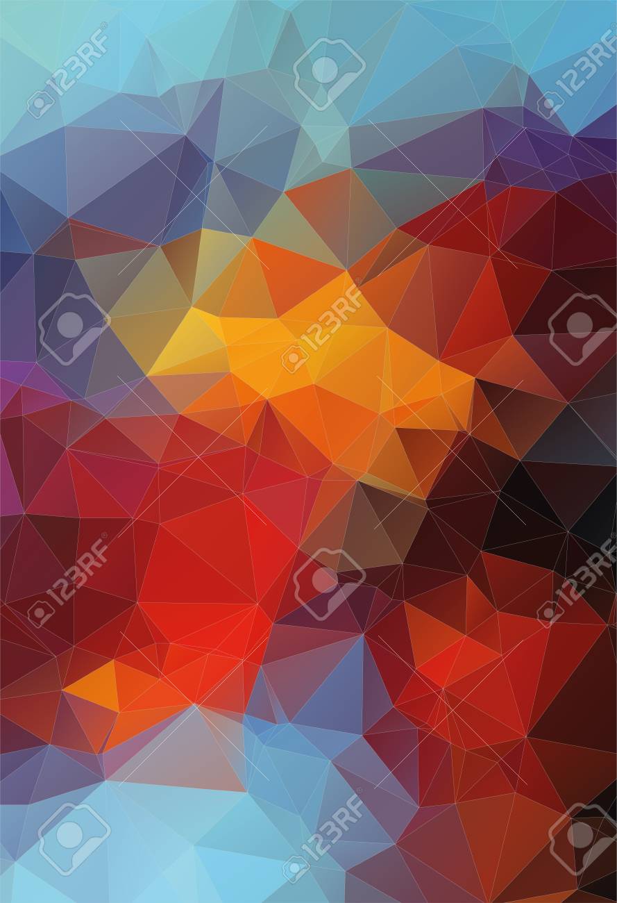Web デザインのための三角形抽象的な二次元カラフルな背景のイラスト素材 ベクタ Image