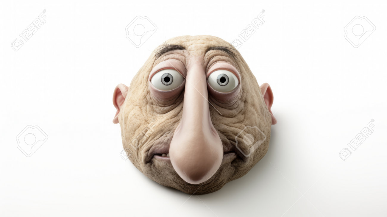 Funny Face Of A Man Made Of Plasticine On White Background. Caricature. Ugly  Man. Stock Photo, Picture and Royalty Free Image. Image 212699410.
