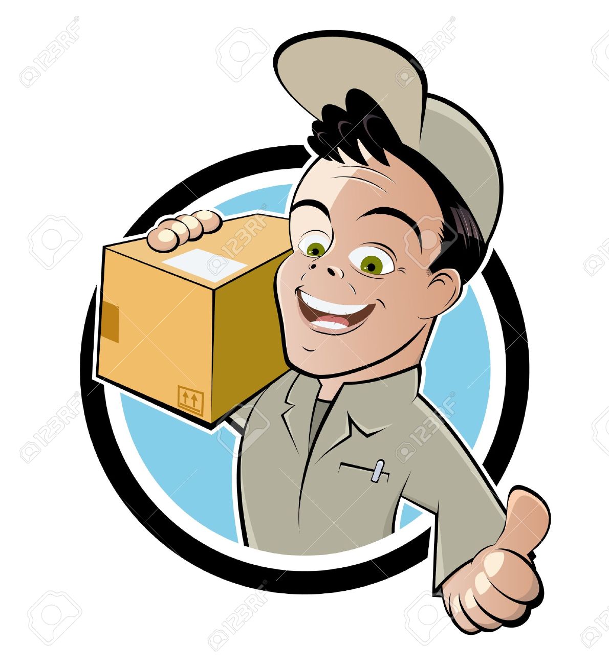 funny parcel service cartoon royalty free cliparts vectors and