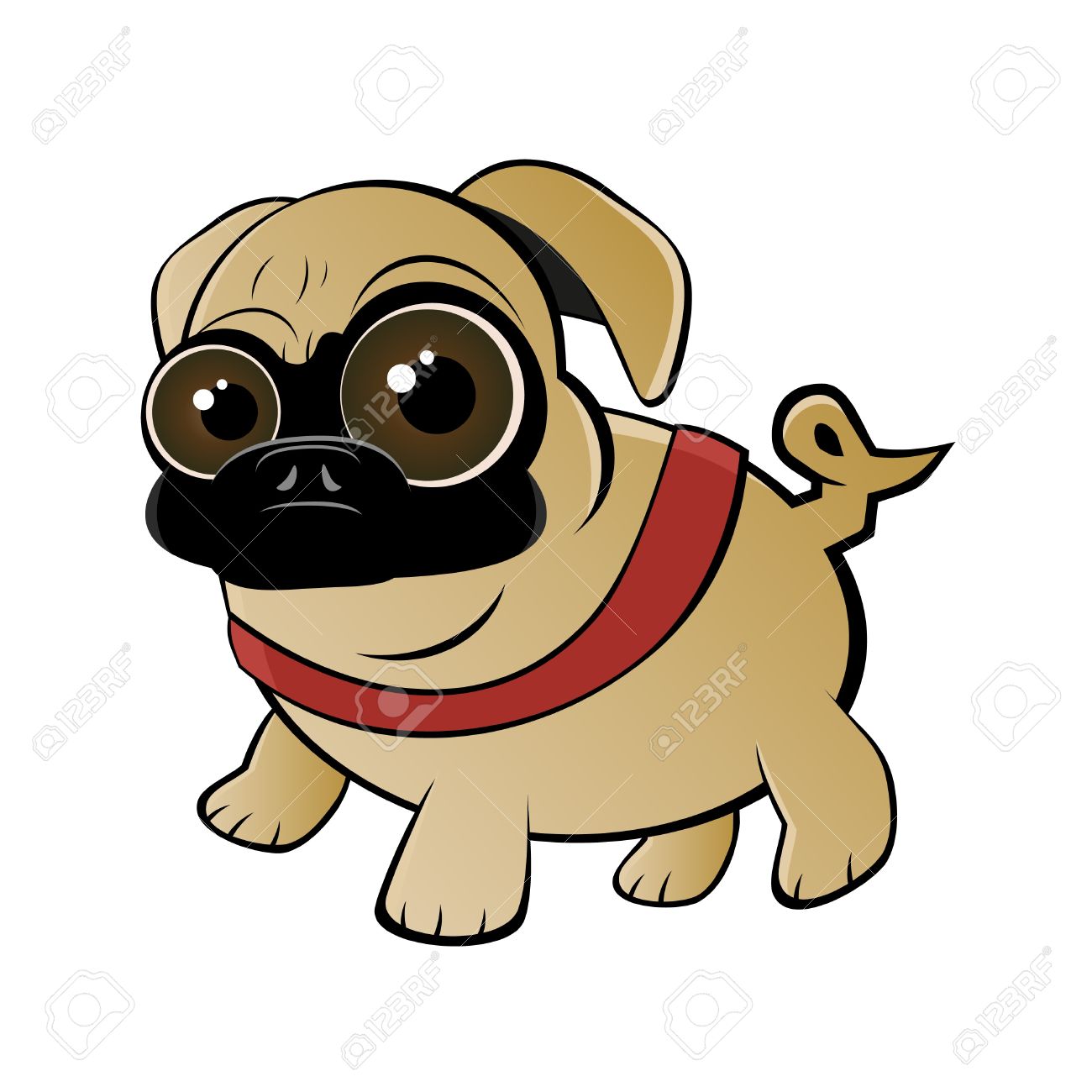 パグ面白い漫画のイラスト素材 ベクタ Image