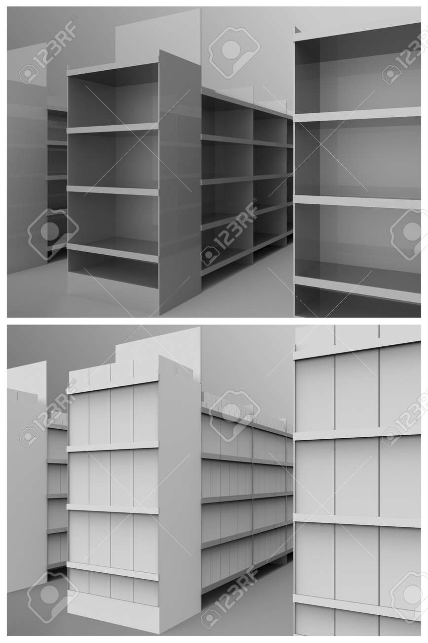 Download Aisle With Gondola Store Branding Is A Set Of Professional 3d Renders On A Studio Background