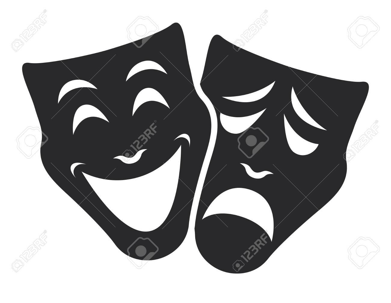 Theater Mask Symbols Vector Set, Sad And Happy Concept Royalty Free SVG,  Cliparts, Vectors, And Stock Illustration. Image 87049511.