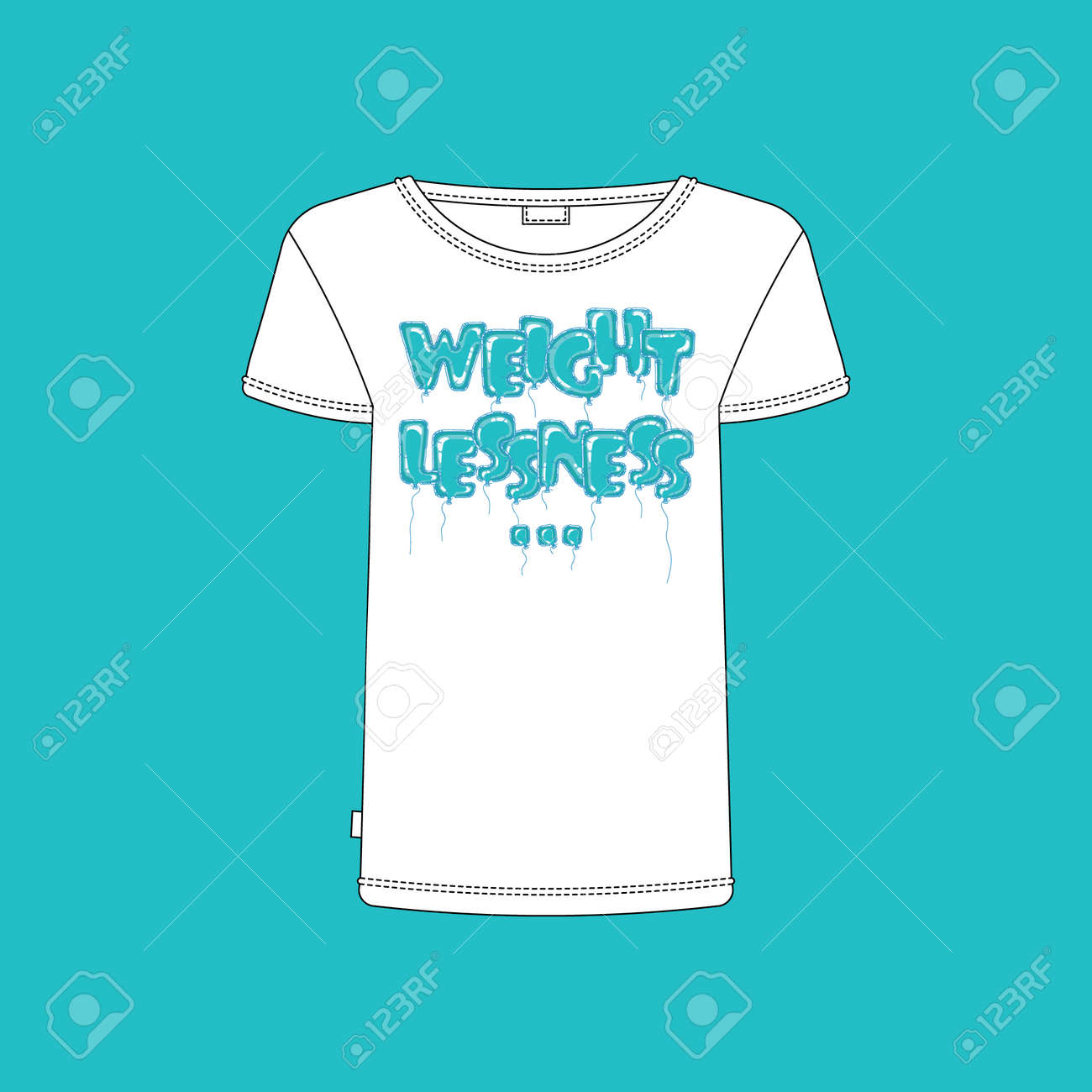 ベクトル カジュアル T シャツ Whith を印刷します 簡単編集 色を変更します のイラスト素材 ベクタ Image