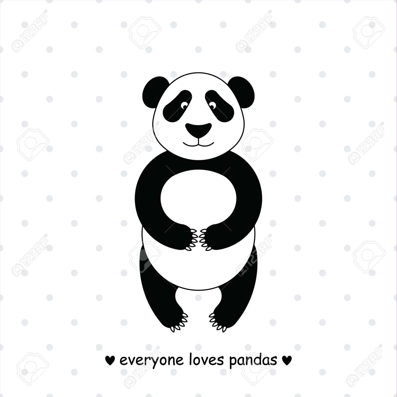 パンダの簡単なイメージ グレーの水玉の背景上に分離 のイラスト素材 ベクタ Image パンダの簡単なイメージ グレーの水玉の背景上に分離 のイラスト素材 ベクタ Image