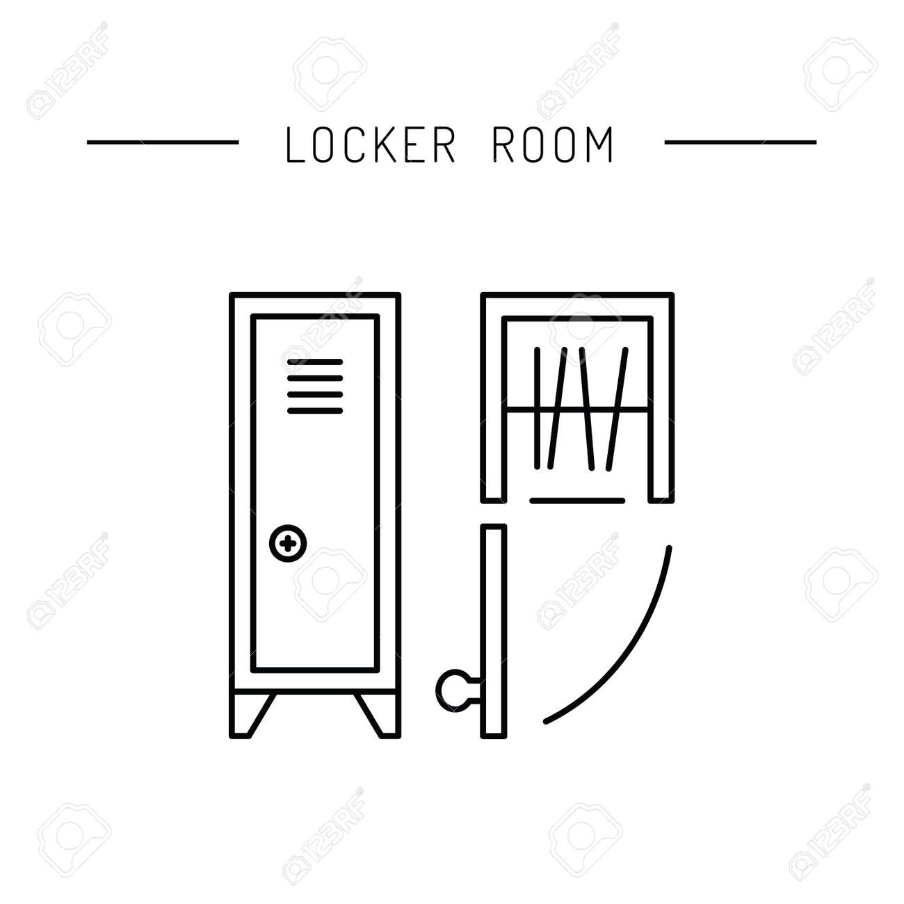 Steel Cabinet For Locker Rooms Front View And Top View The Royalty Free Cliparts Vectors And Stock Illustration Image 61463118