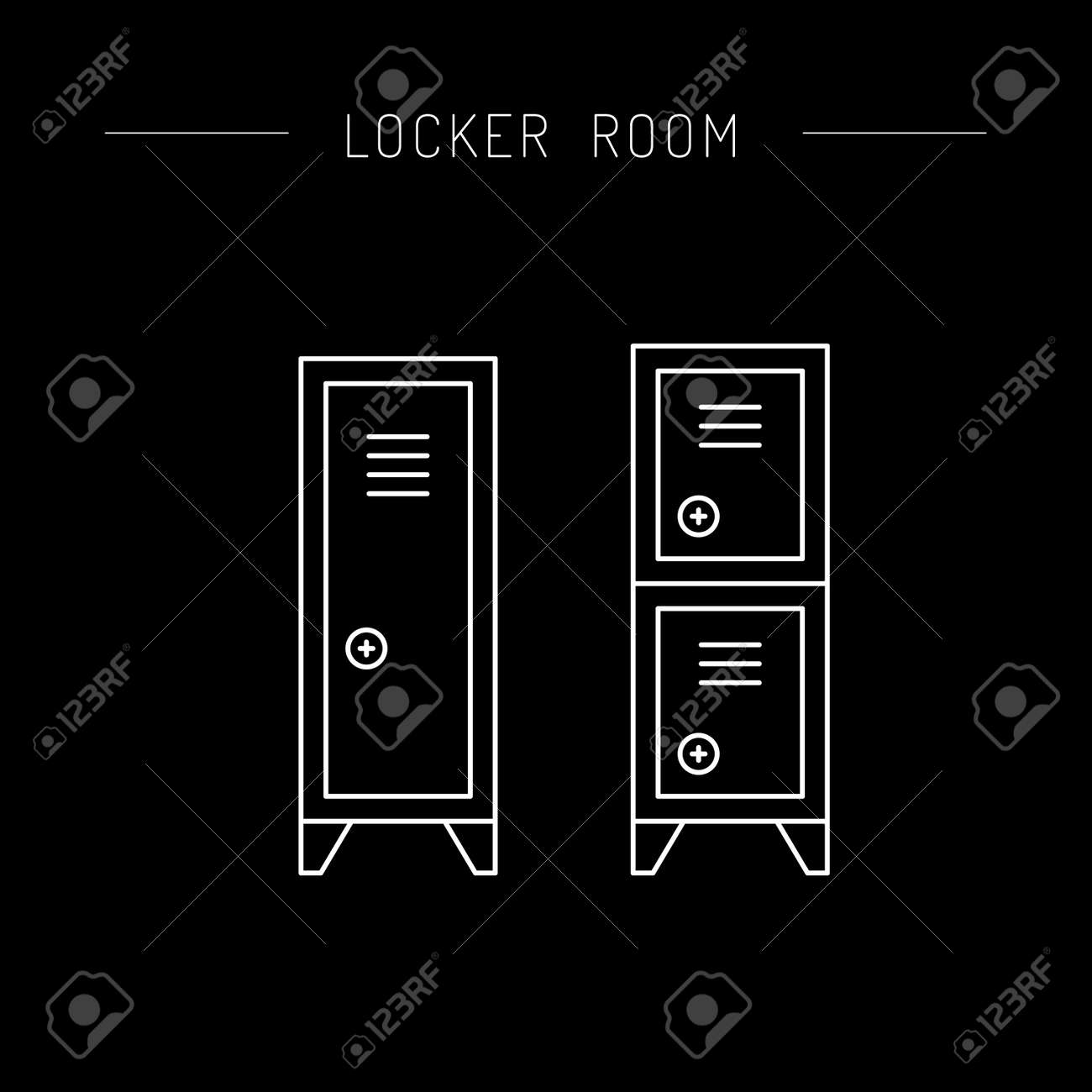 Steel Cabinet In The Locker Rooms Front View And Top View The Royalty Free Cliparts Vectors And Stock Illustration Image 66649431
