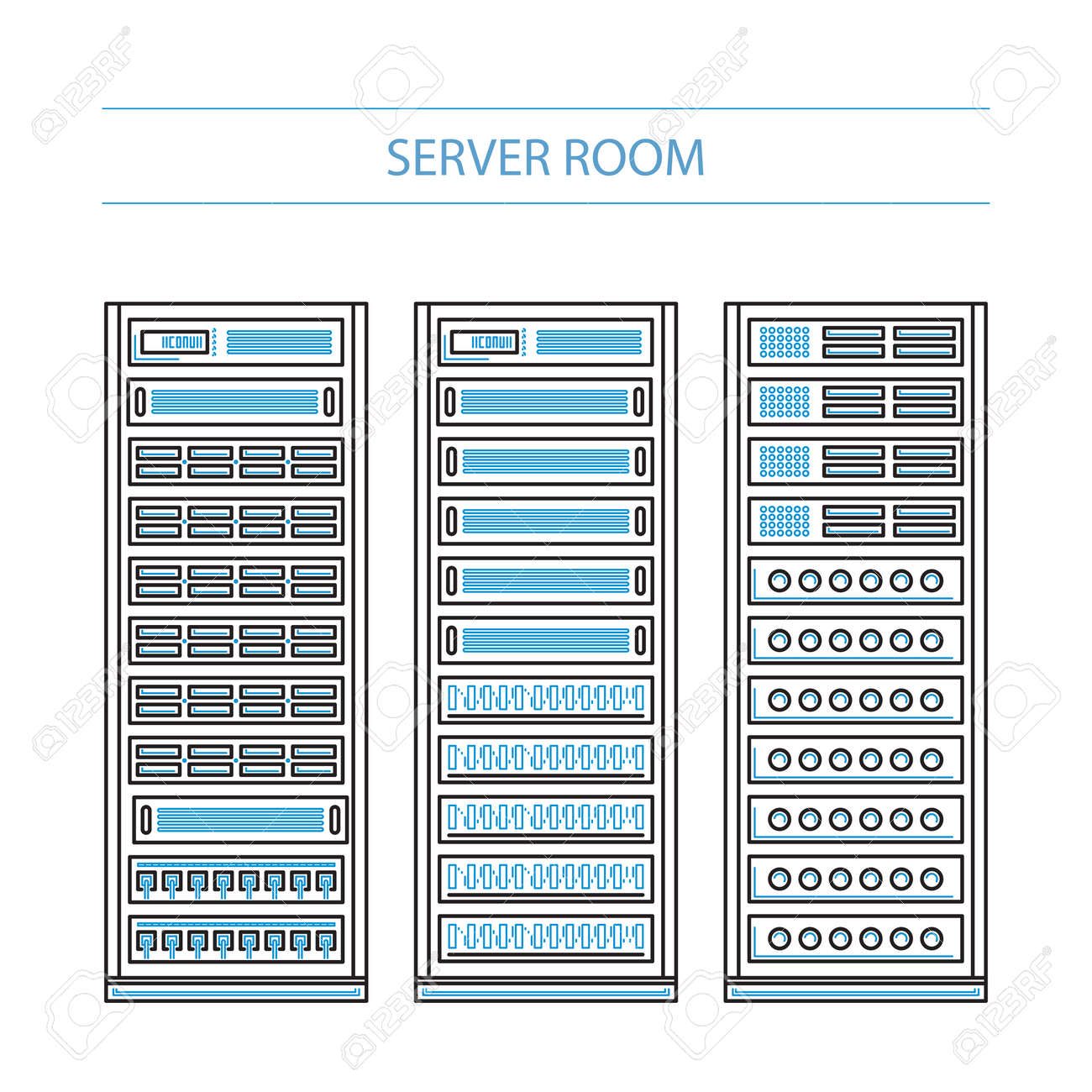 서버 실을 구성하는 데 사용되는 네트워크 장비 로열티 무료 사진, 그림, 이미지 그리고 스톡포토그래피. Image 72892441
