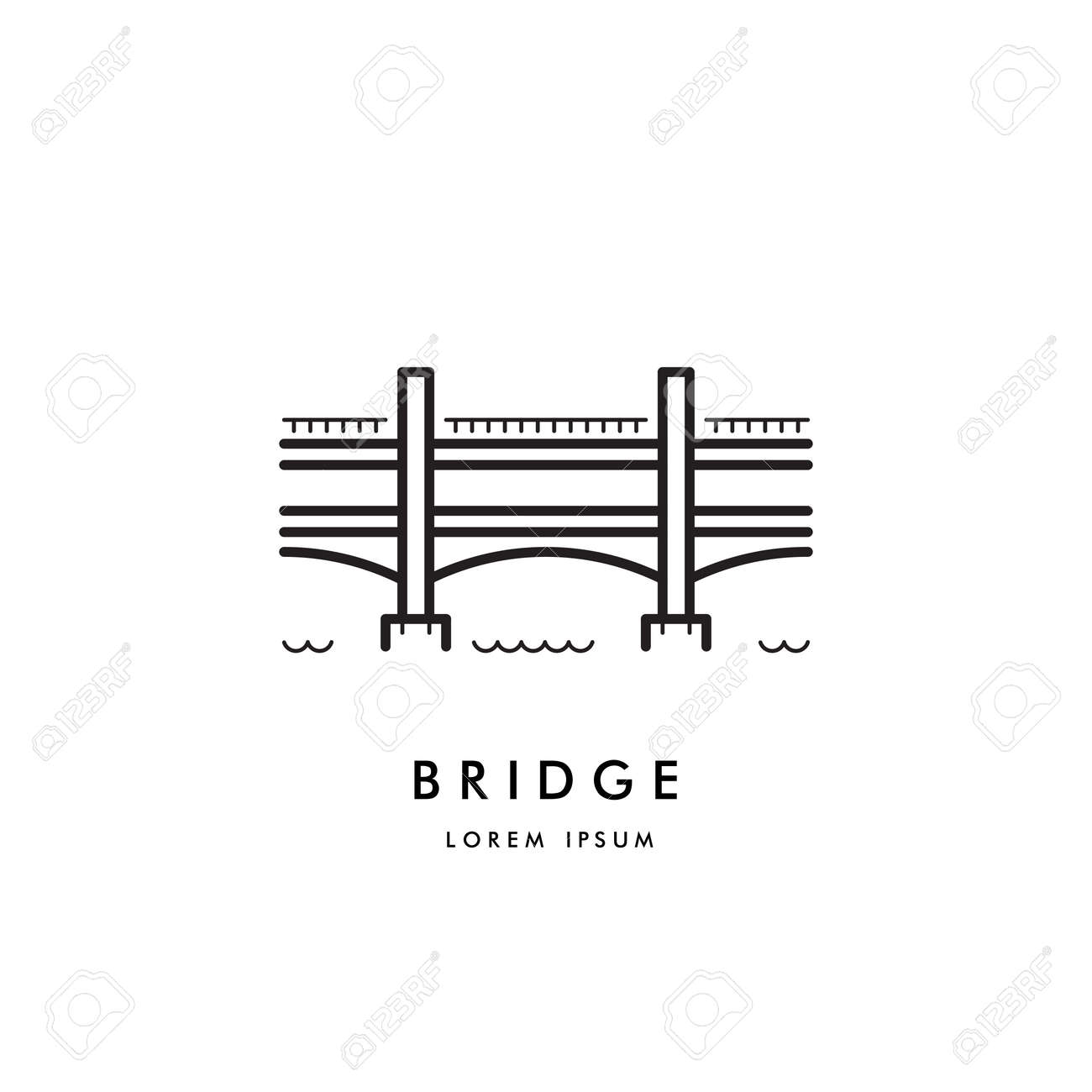 vector logo a simple two tier bridge the symbol of the artery