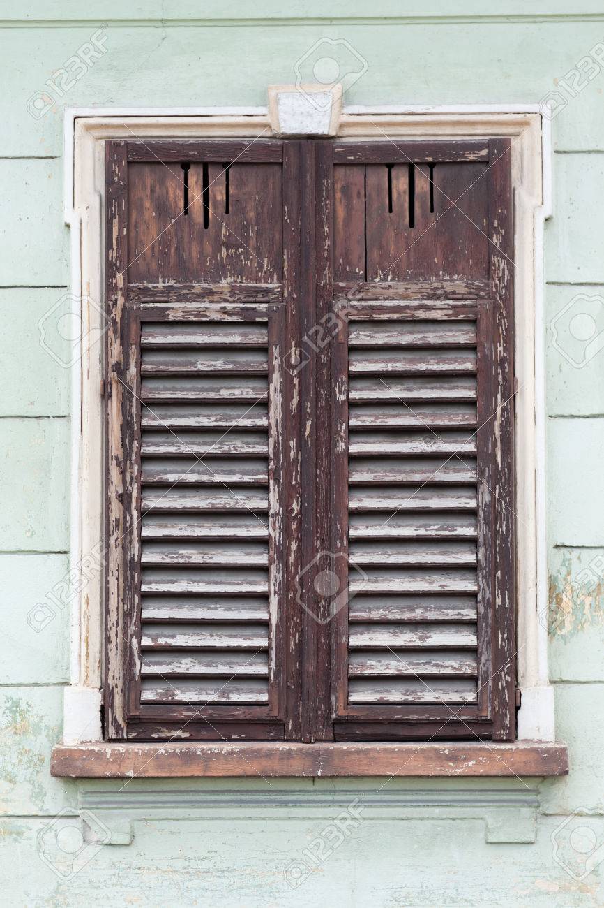 Rustic Old Window Closed With Wooden Exterior Shutters Stock Photo ... Rustic Old Window Closed With Wooden Exterior Shutters Stock Photo ...