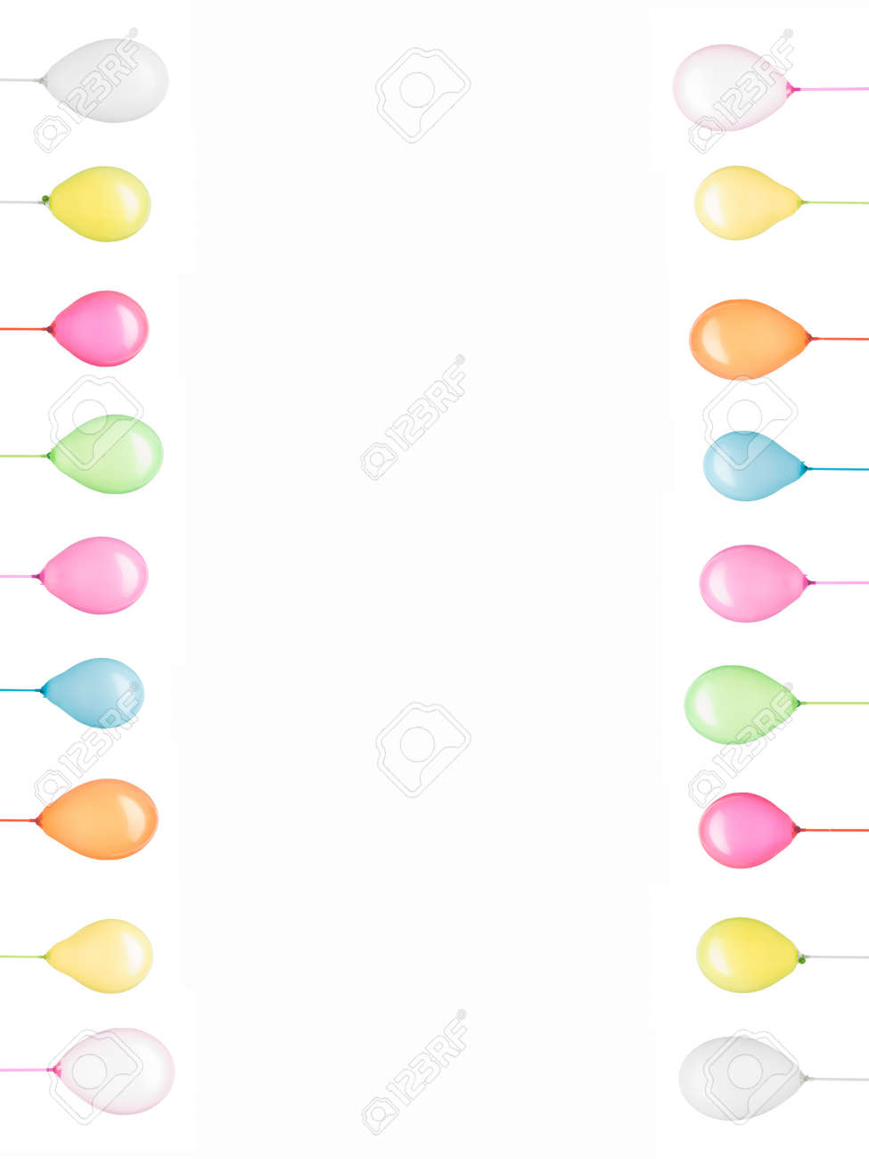 portrait photograph with colourful balloons on sides for cards baby letterhead paper