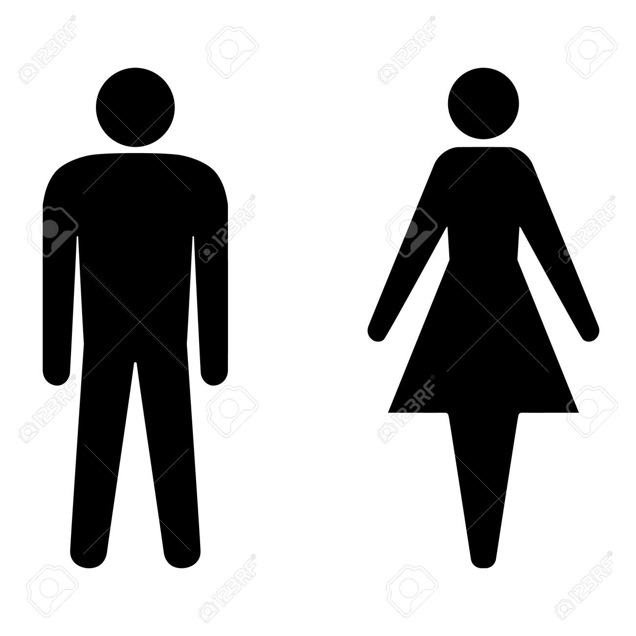 Download Set Of Man And Woman Icons For Restroom Vector Toilet Signs Of Ladies And Gents Male And Female Silhouettes For Wc Doors Royalty Free Cliparts Vectors And Stock Illustration Image 154276778