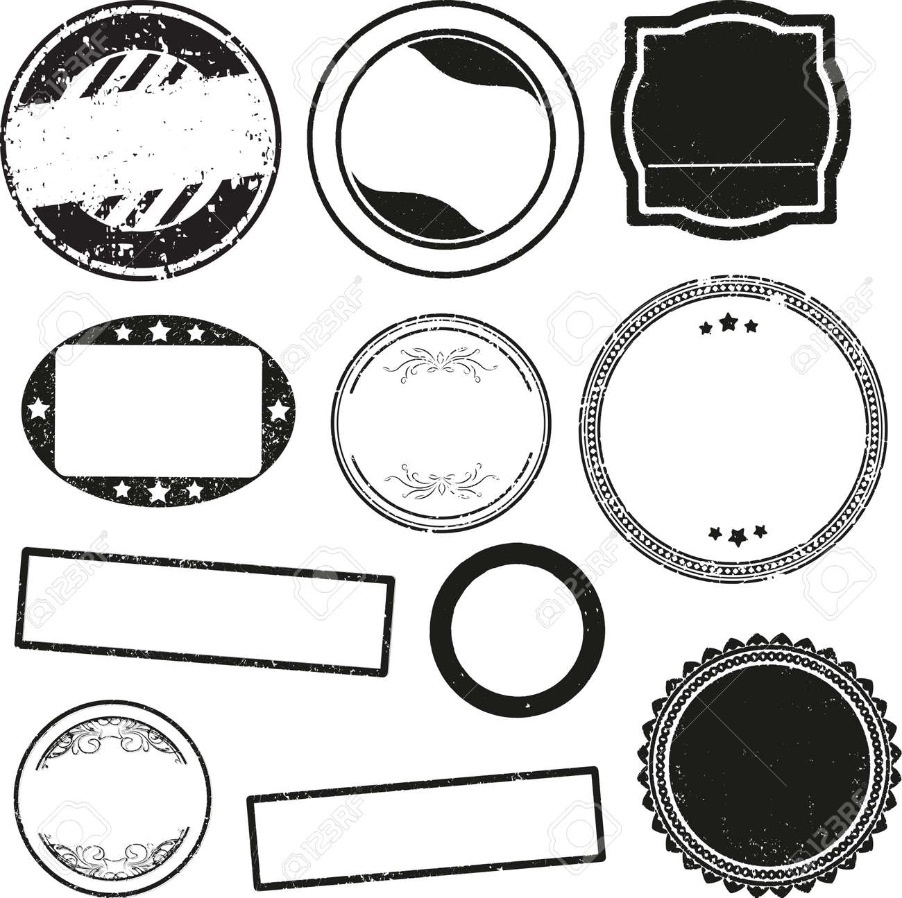 big set of templates for rubber stamps stock photo picture and
