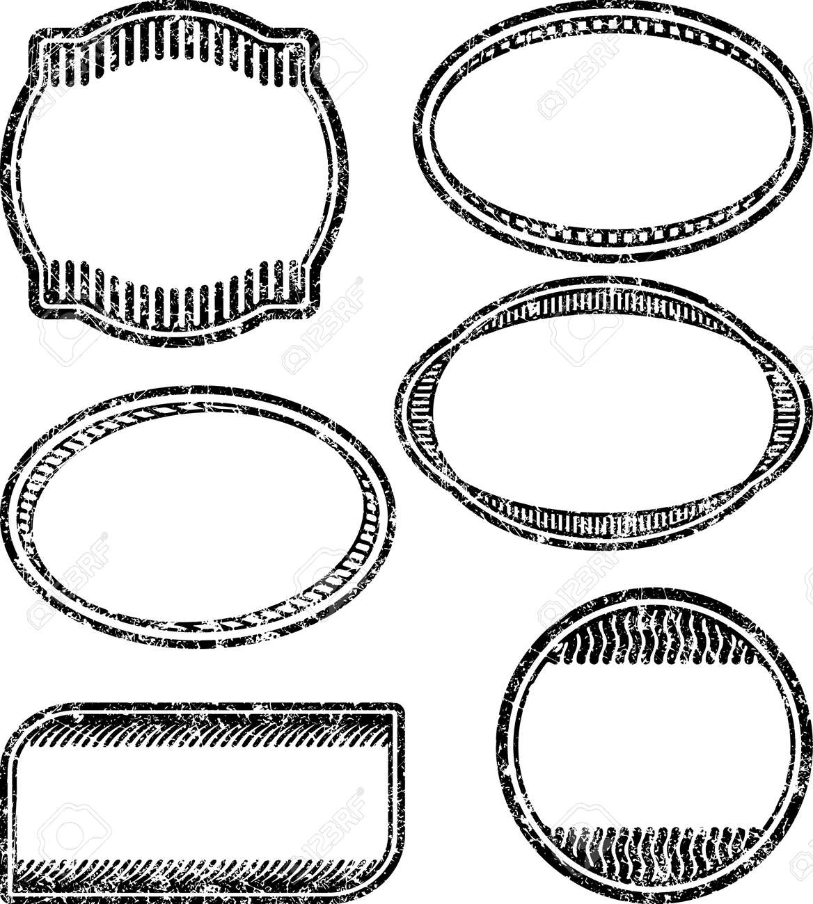 set of 6 grunge rubber stamps templates royalty free cliparts