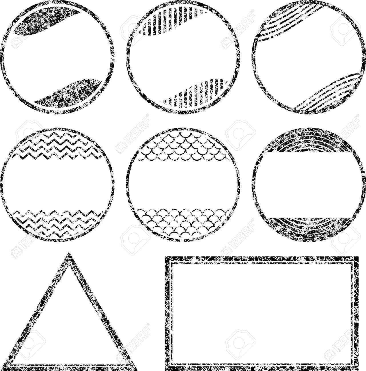 set of 8 grunge style rubber stamps templates royalty free cliparts