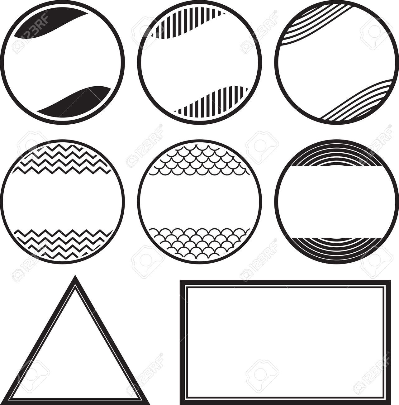 set of 8 solid style rubber stamps templates royalty free cliparts