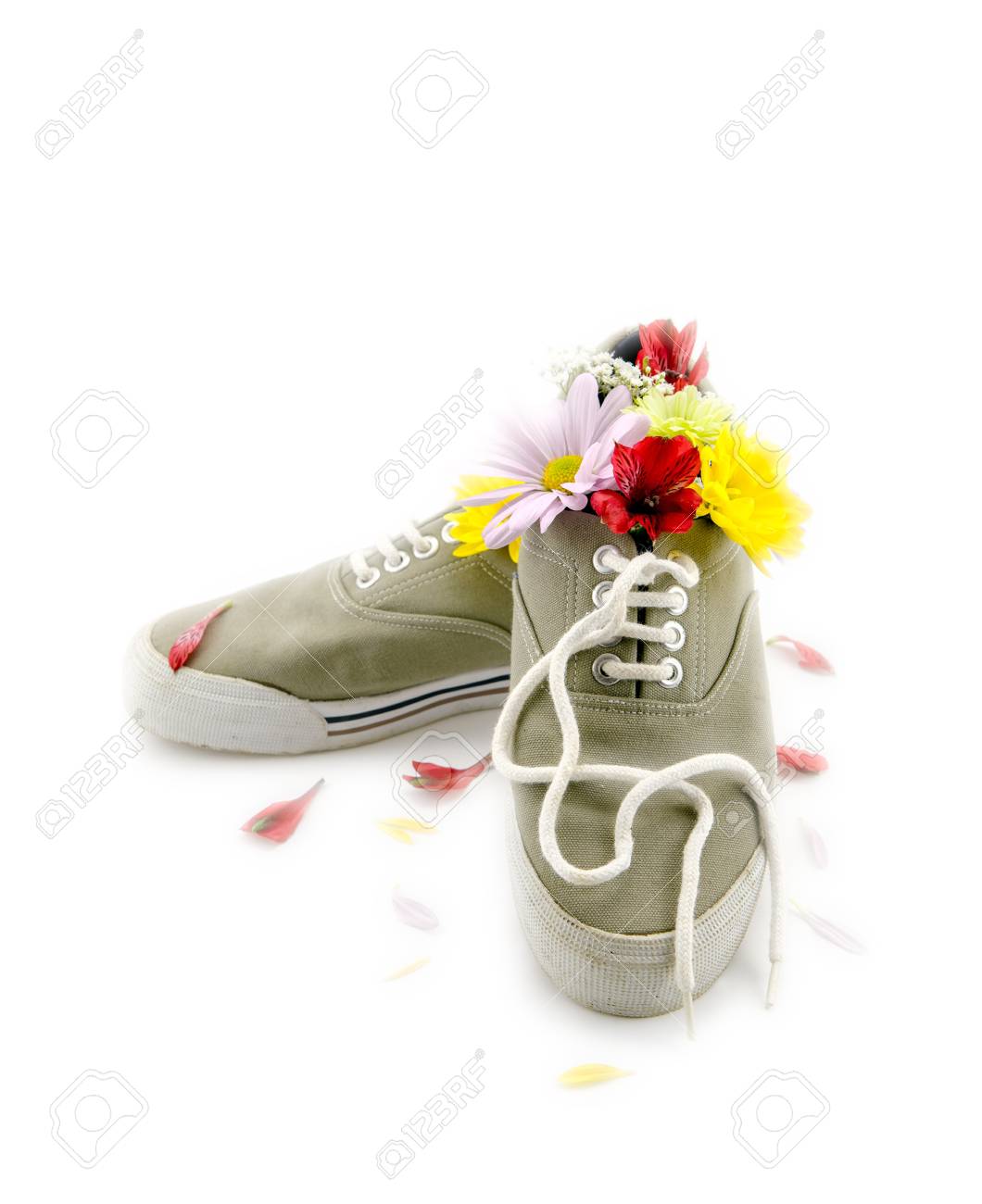 sneakers with flowers on them