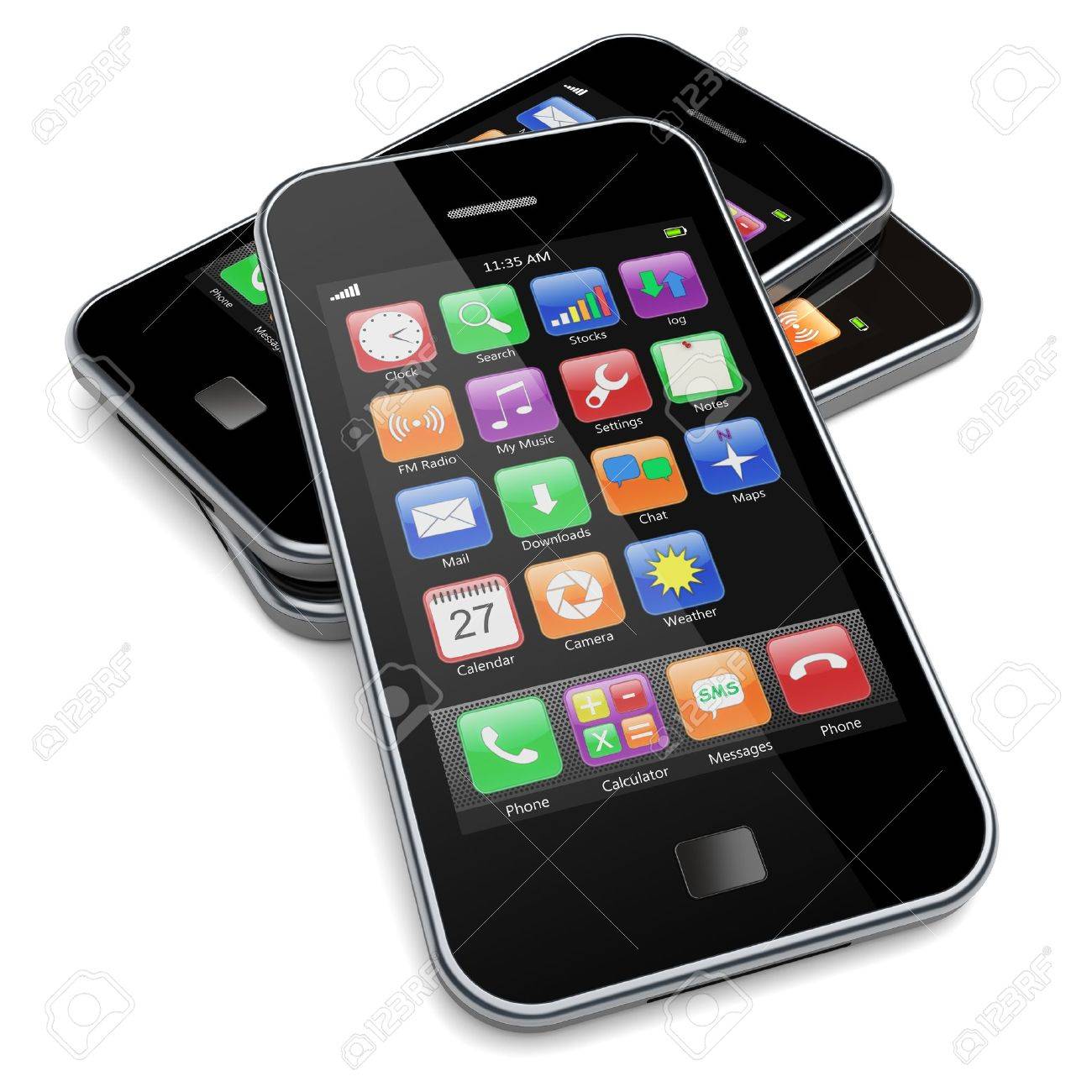 Los Telefonos Moviles Con Pantalla Tactil Y Aplicaciones De