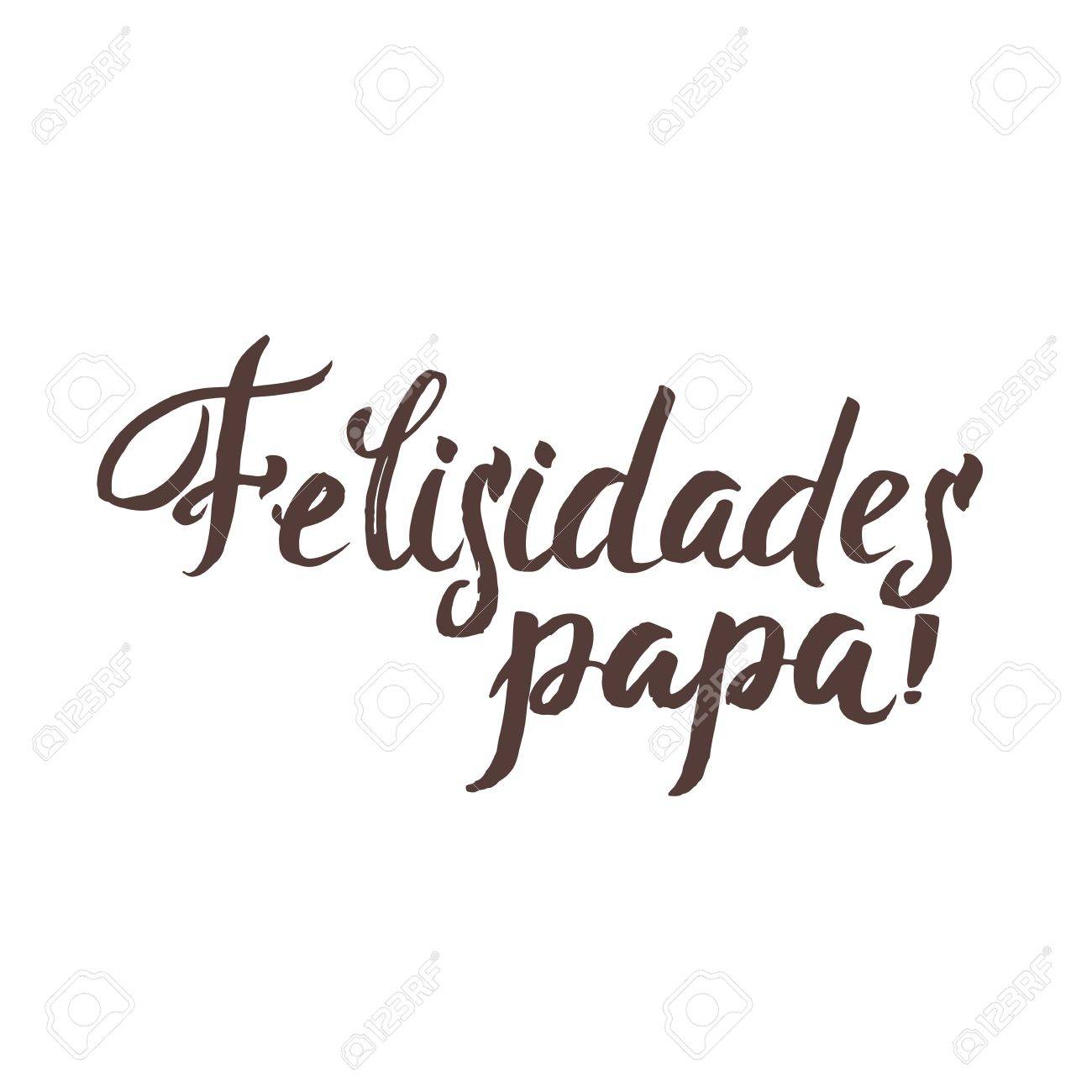 happy fathers day spanish greting card ink inscription greeting