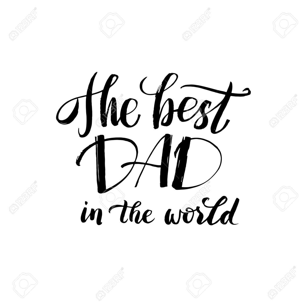 hapy fathers day black greting card ink inscription greeting