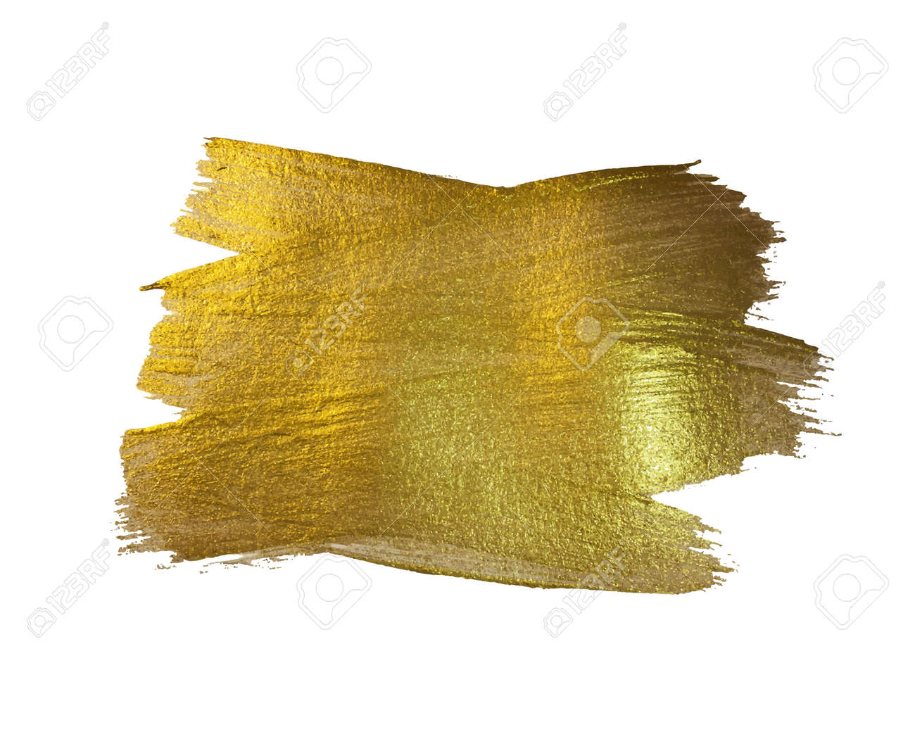 ゴールドのテクスチャ ペイント汚れイラスト 手には ブラシ ストローク ベクター デザイン要素が描画されます の写真素材 画像素材 Image