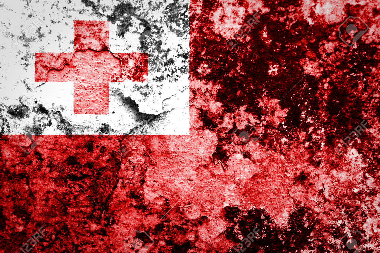 グランジの壁に描かれたトンガの国旗 の写真素材 画像素材 Image 2760