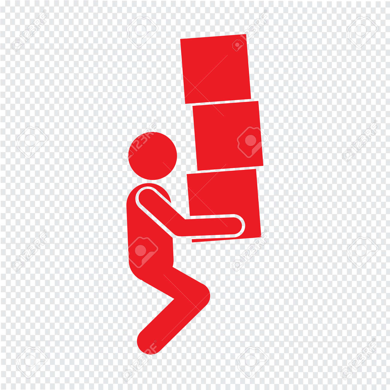 男の移動ボックスピクトグラムアイコンイラストデザインのイラスト素材 ベクタ Image