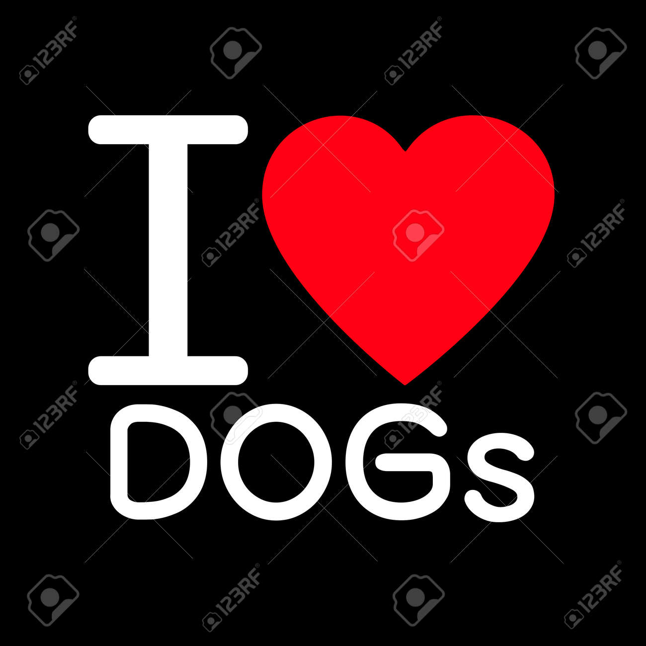 レタリング サインとイラスト デザイン犬が大好き のイラスト素材 ベクタ Image