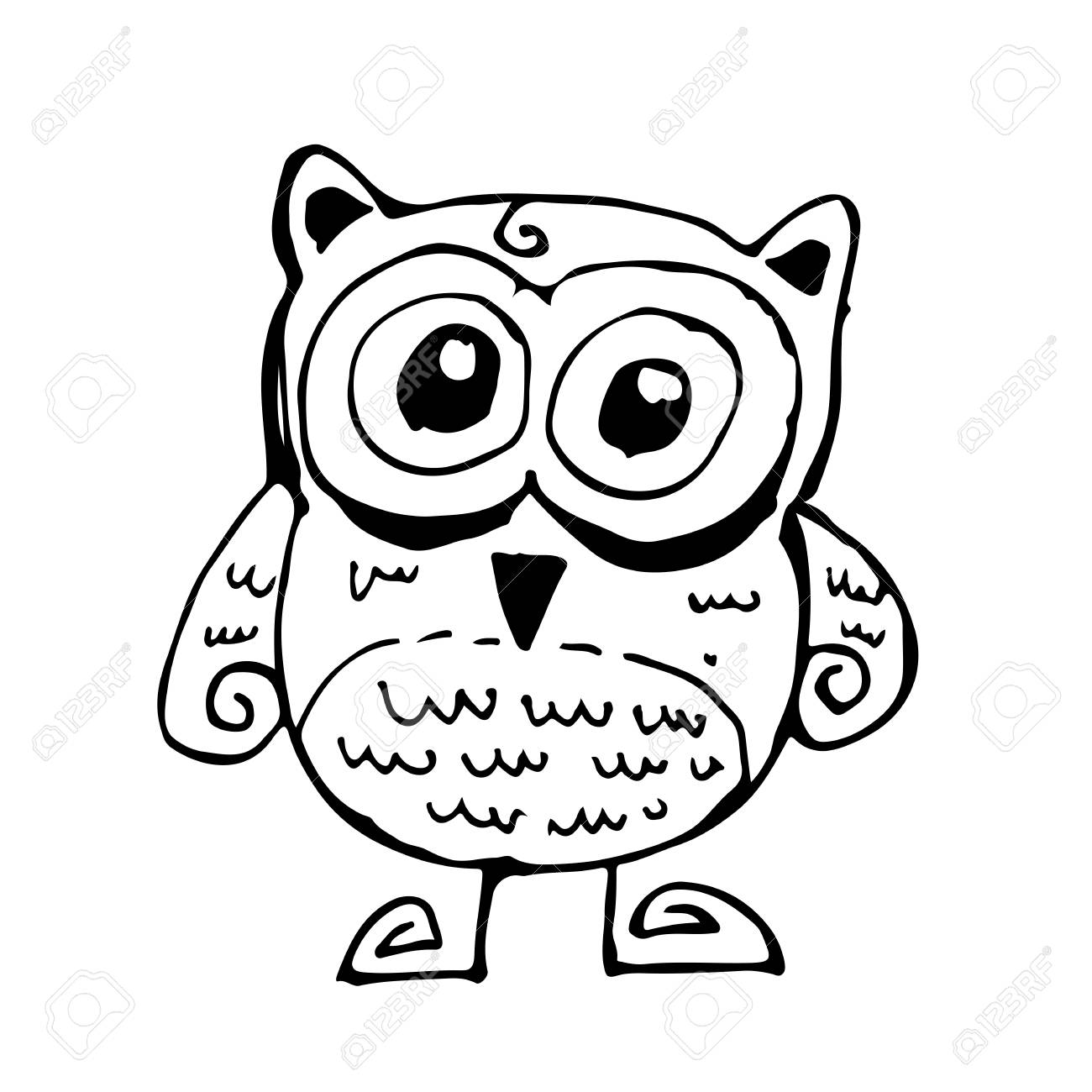 Doodle Owl Icon Hand Draw Illustration Design And Drawing By - Doodle Owl Icon Hand Draw Illustration Design And Drawing By
