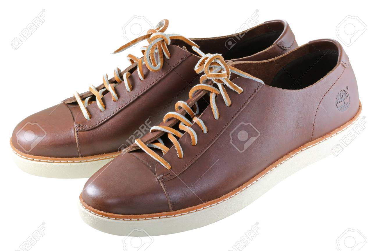 ティンバーランド レザー シューズのペア の写真素材 画像素材 Image