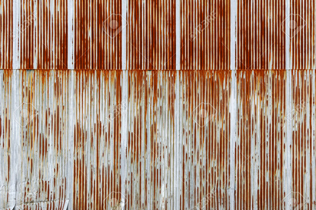 background texture of rusty corrugated metal sheet galvanized rusted tin sheets