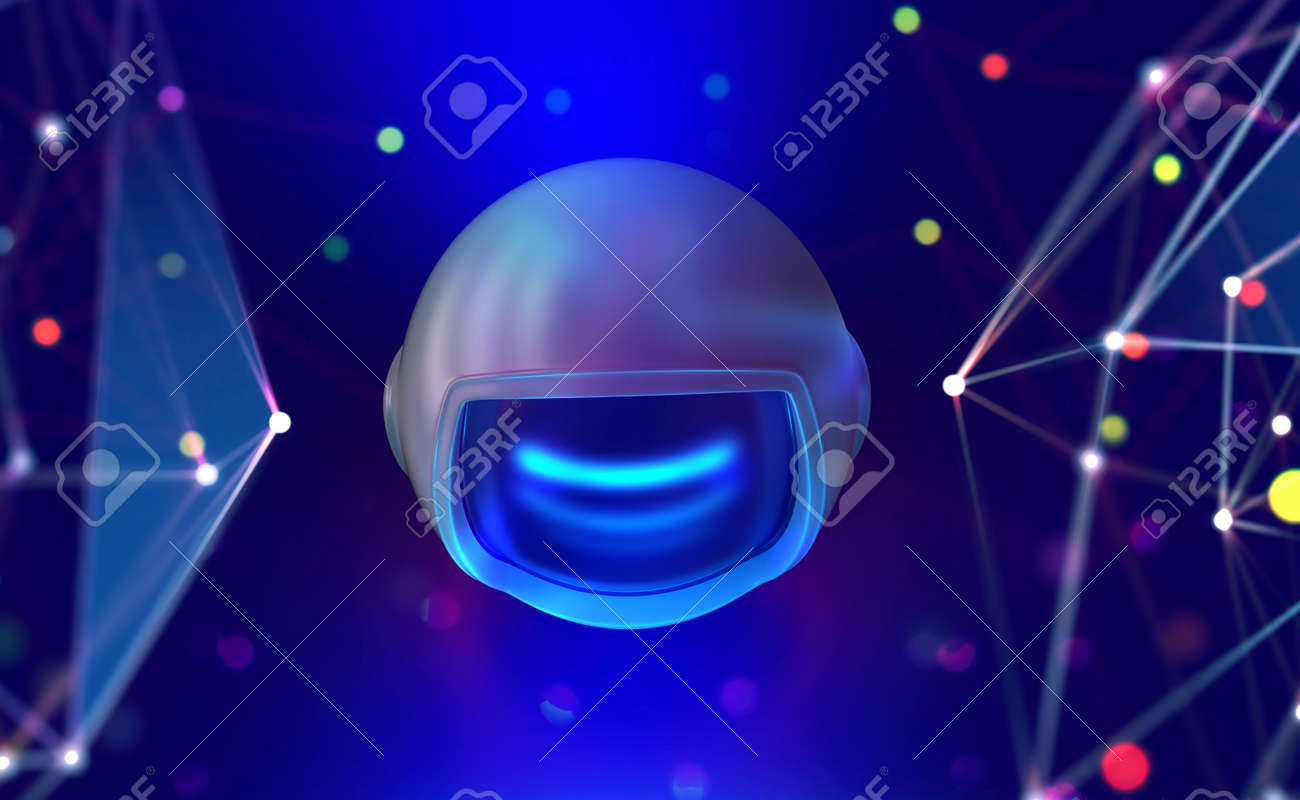Global computer monitoring network. Artificial intelligence drone 3D illustration. Future wireless technologies - 151190630 Global computer monitoring network. Artificial intelligence drone 3D illustration. Future wireless technologies - 151190630